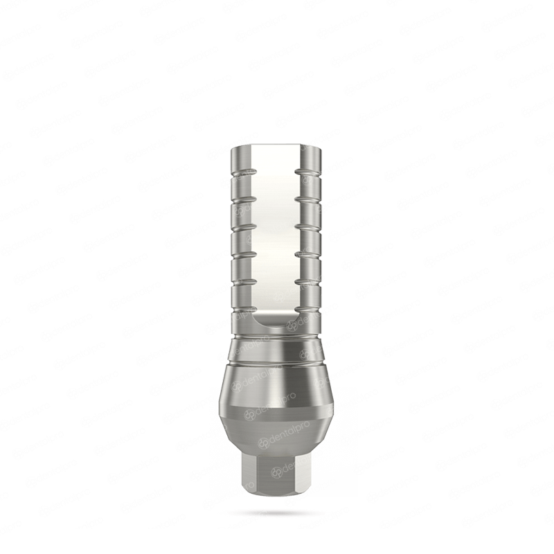 Straight titanium abutment for dental implant - front view 11 mm