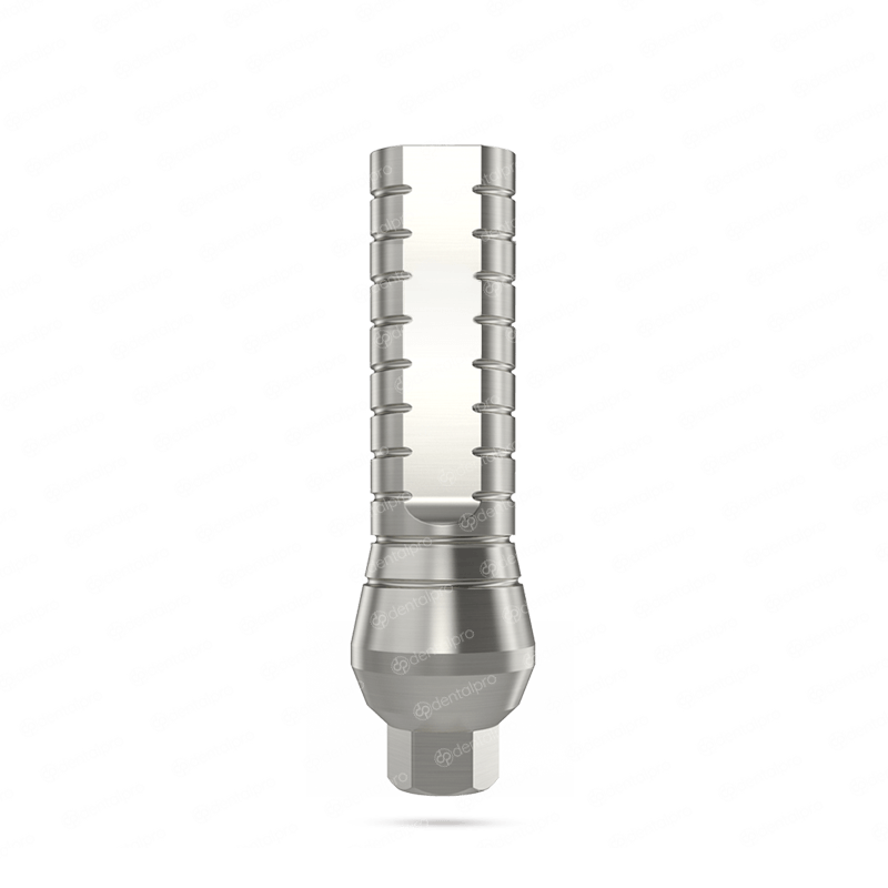Straight titanium abutment for dental implant - front view 13 mm