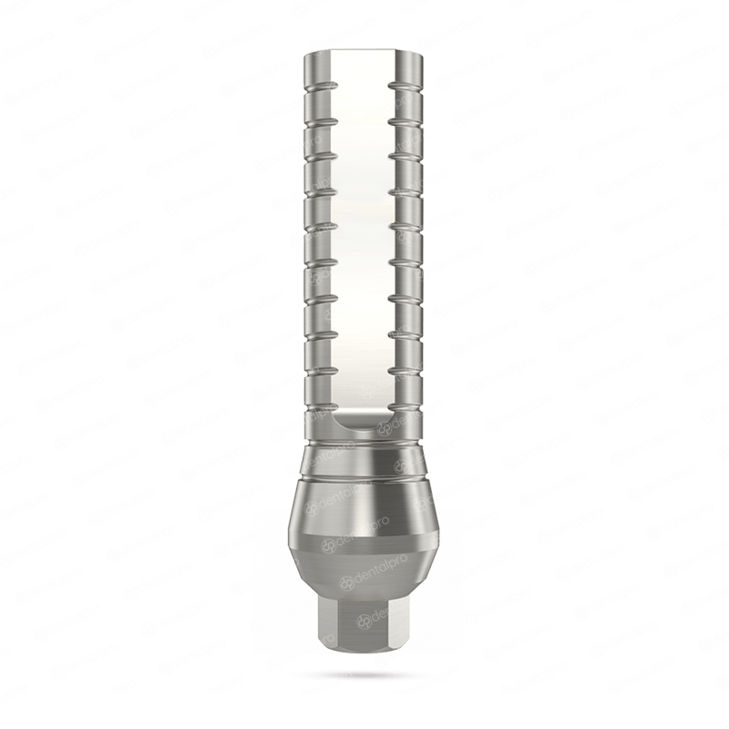 Straight titanium abutment for dental implant - front view 15 mm