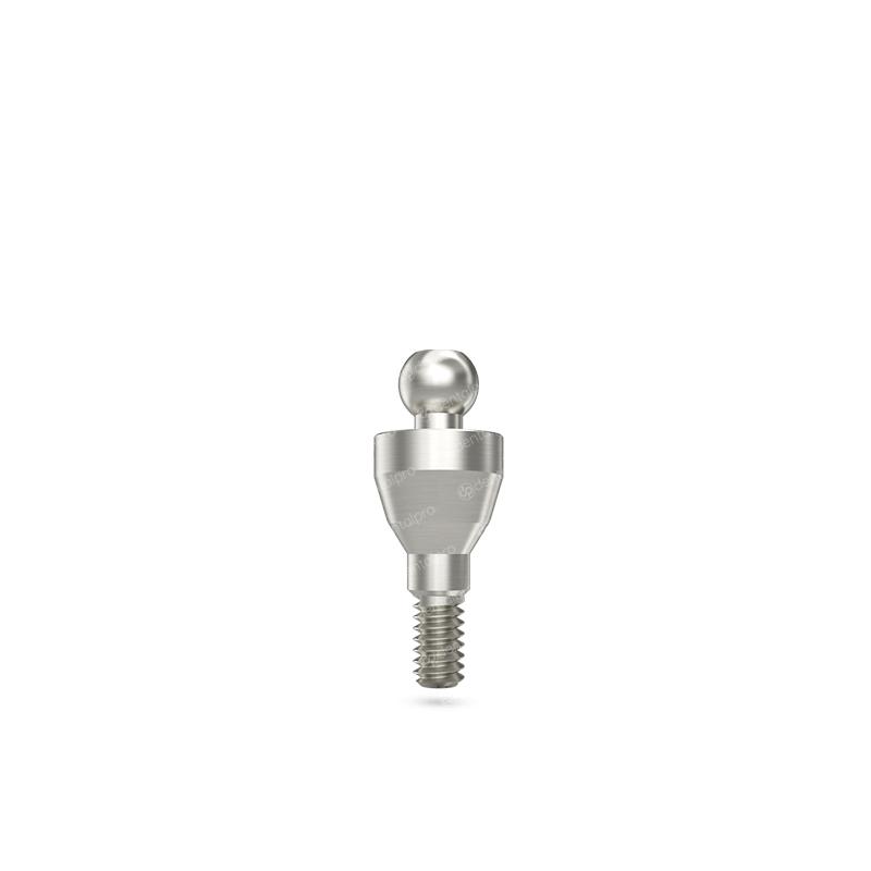 Straight titanium ball attachment set for dental implant - front