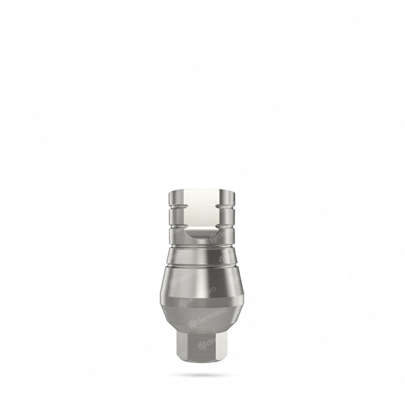Straight titanium abutment for dental implant - front view 7 mm