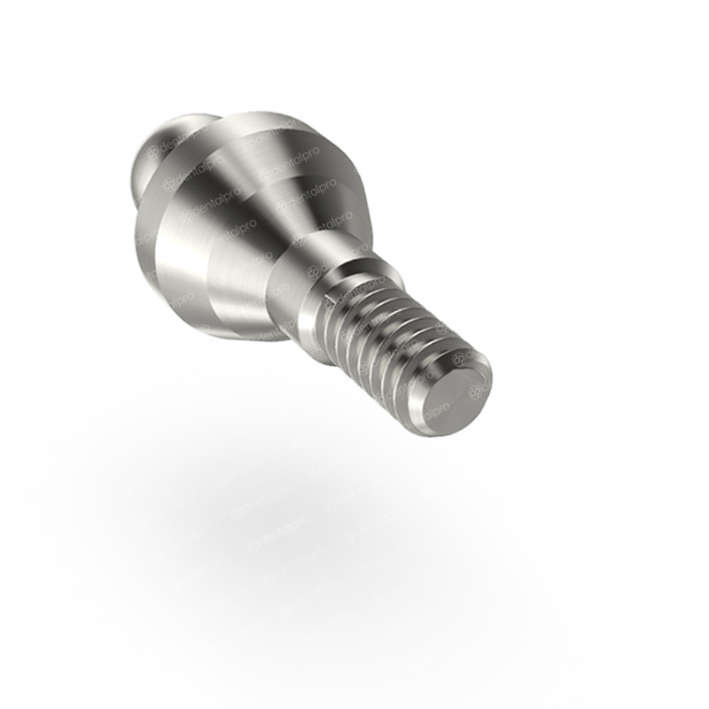 Straight titanium ball attachment set for dental implant - bottom view
