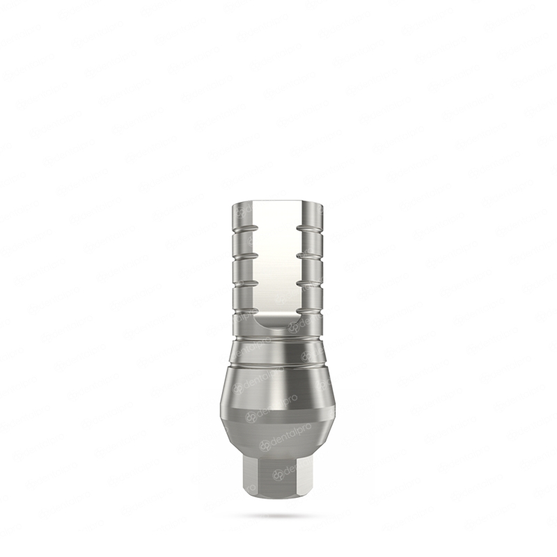 Straight titanium abutment for dental implant - front view 9 mm