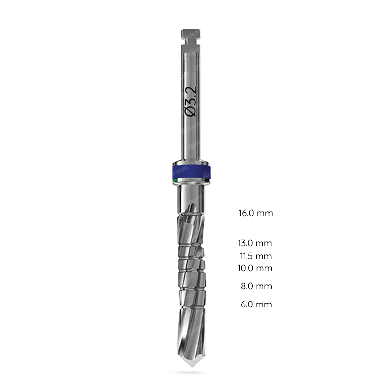 External Irrigation Parallel Twisted Drill for Dental Implant