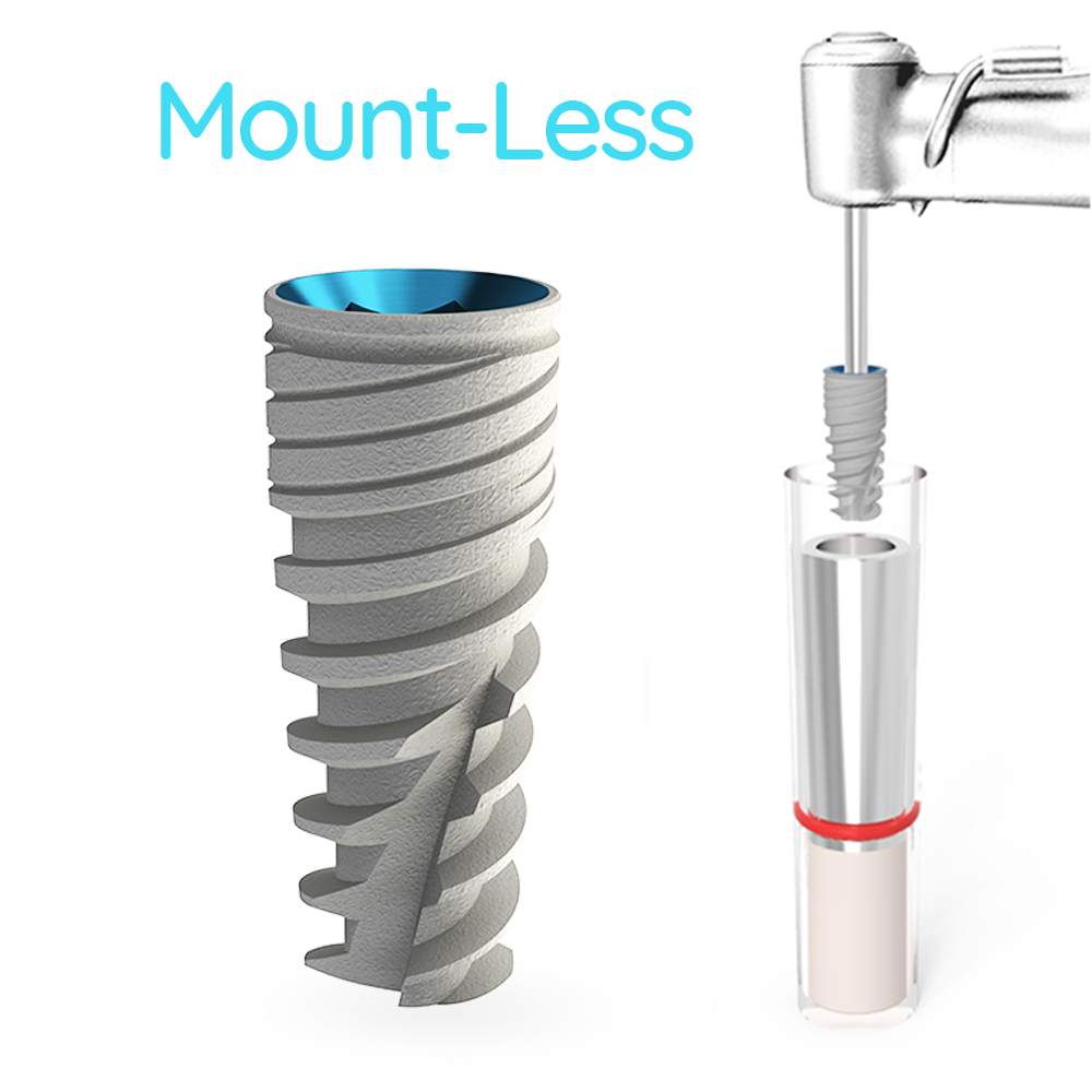 MOUNT-LESS NEO® Spiral Self Drilling Dental Implant - Internal Hex (SP)