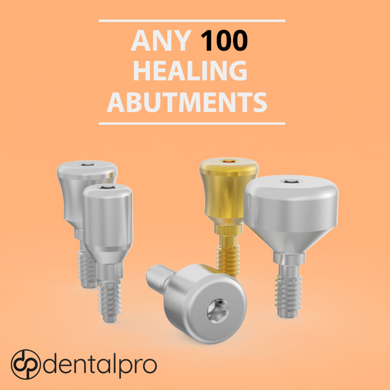 Any of 100 Healing Caps Abutments for Dental Implant - Internal Hex
